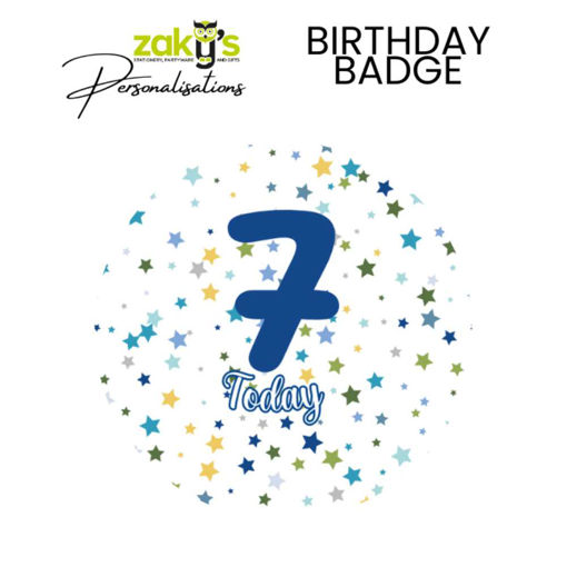 Picture of 7 TODAY BIRTHDAY BADGE BLUE STAR